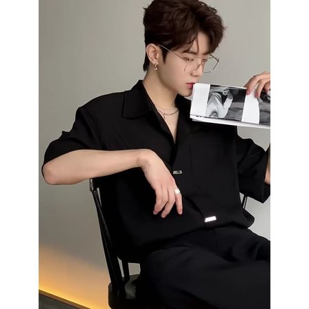 Summer High-End Light Mature Men's Casual Short-Sleeved Shirt